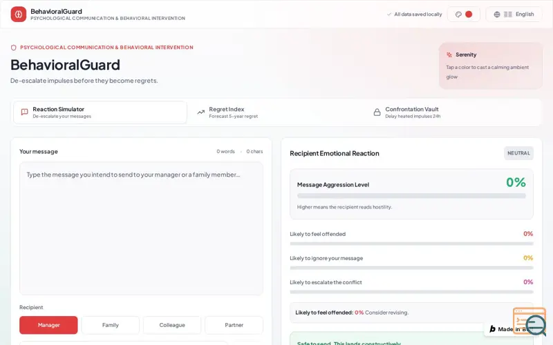 Screenshot of BehavioralGuard
