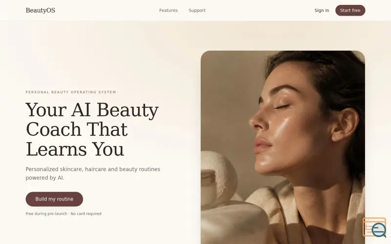 Screenshot of BeautyOS launch