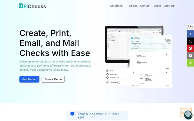 Screenshot of FiChecks, a launch using PixelYourSite