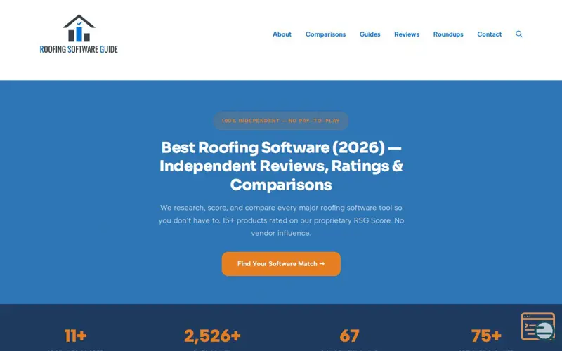 Screenshot of Roofing Software Guide