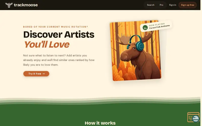 Screenshot of TrackMoose