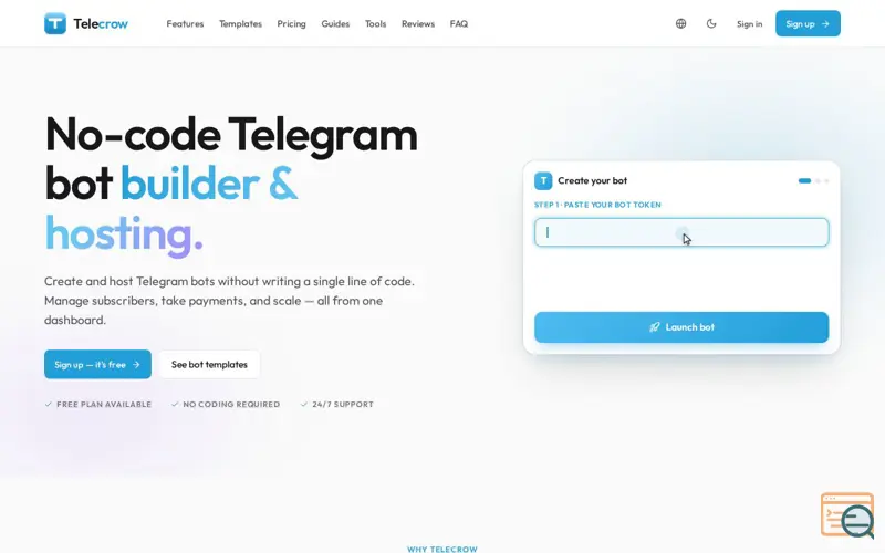 Screenshot of TeleCrow