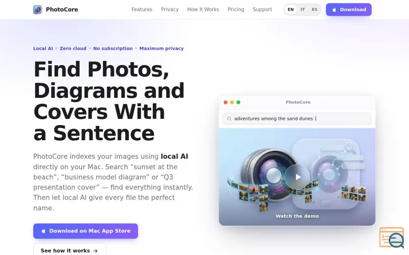 Screenshot of Photocore