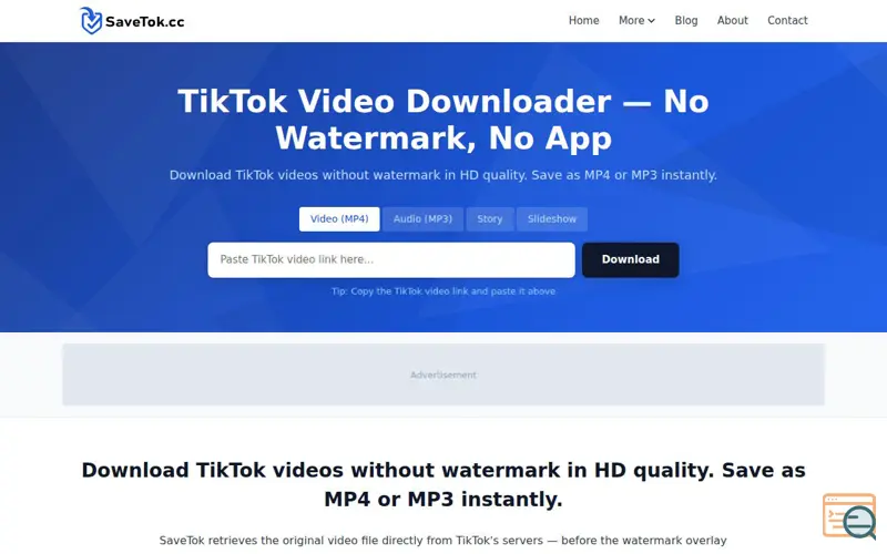 Screenshot of SaveTok Download TikTok videos