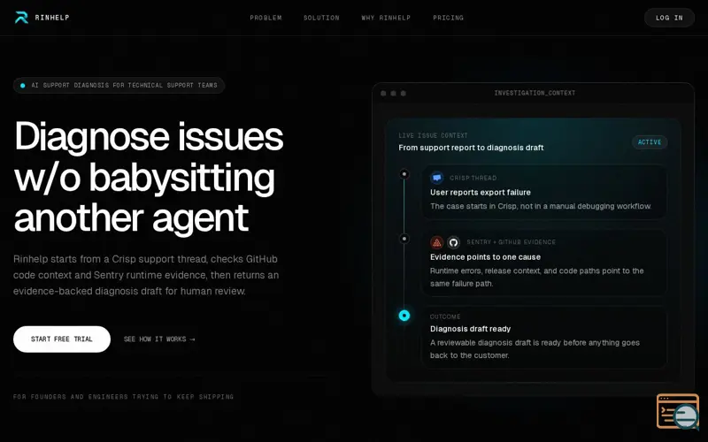 Screenshot of Rinhelp
