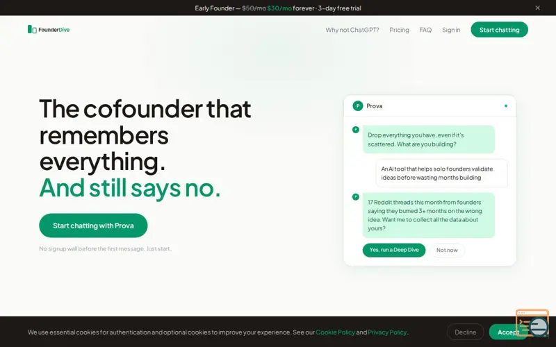Screenshot of FounderDive