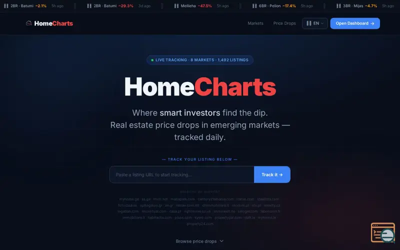 Screenshot of HomeCharts- Property Price Drop Tracker