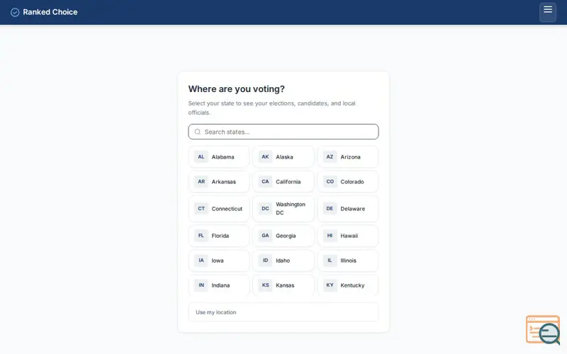 Screenshot of Ranked Choice Nonpartisan Voter Guide