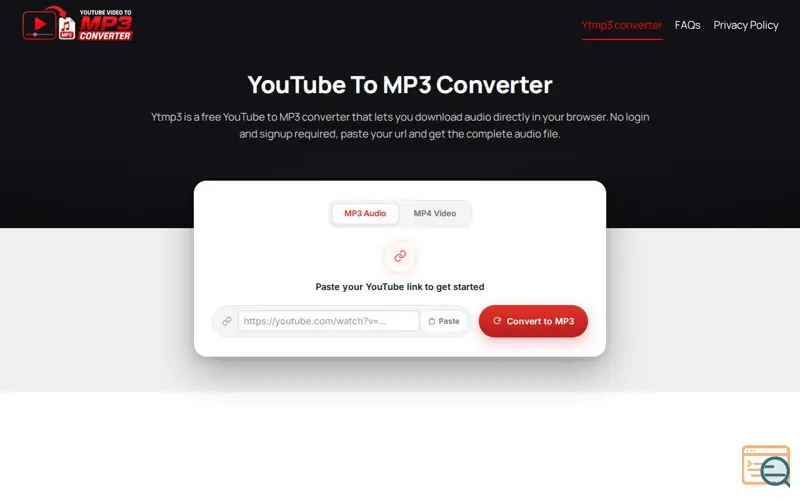 Screenshot of YouTube to MP3 Converter