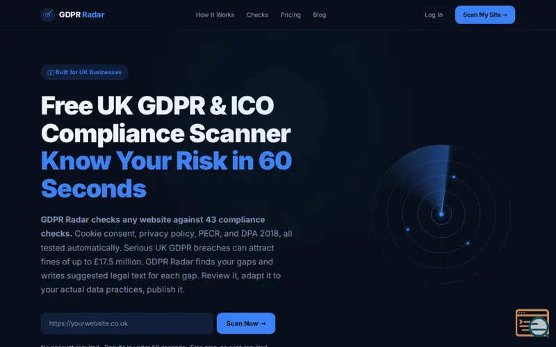 Screenshot of GDPR Radar