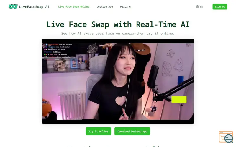 Screenshot of Livefaceswap