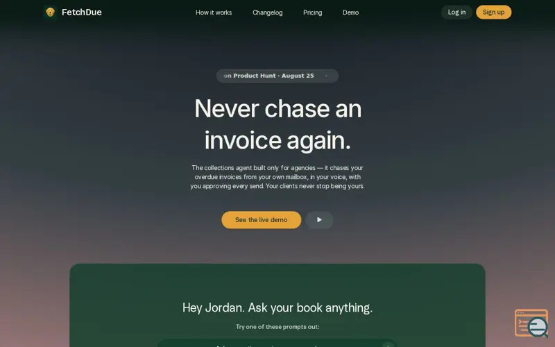 Screenshot of FetchDue