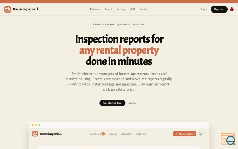 Screenshot of Kamerinspectie
