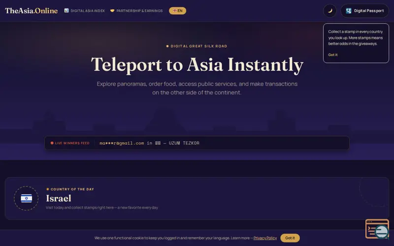 Screenshot of THEASIA.ONLINE