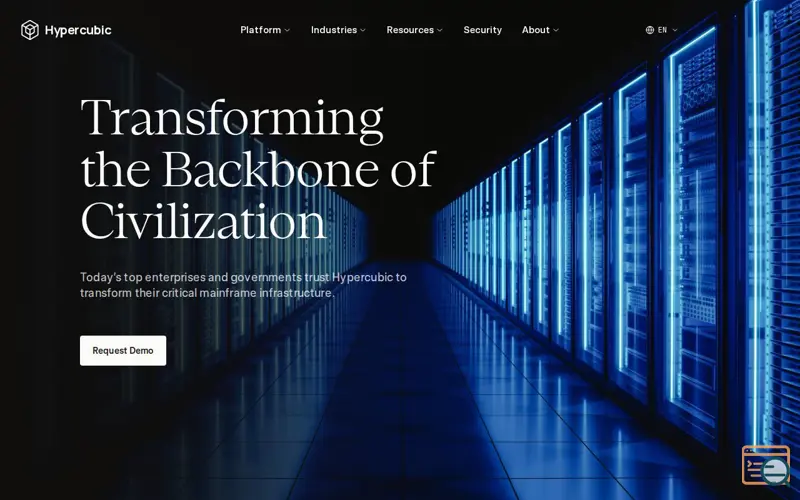Screenshot of hypercubic.ai, a launch using Basin
