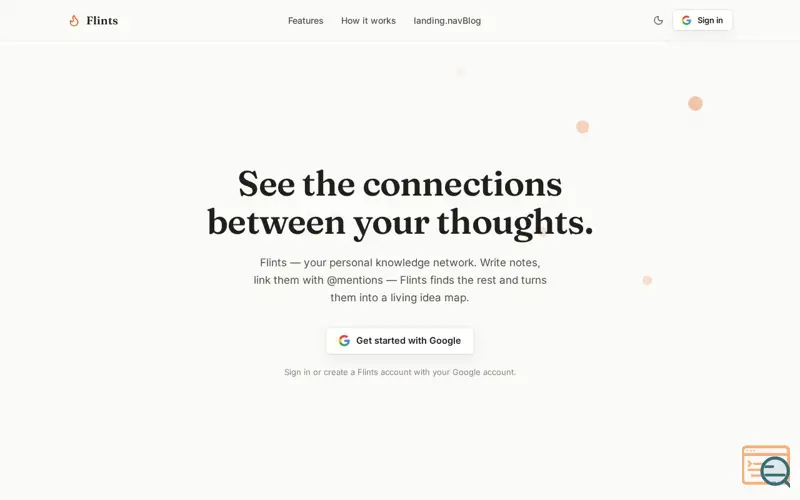 Screenshot of Flints — Map your thoughts