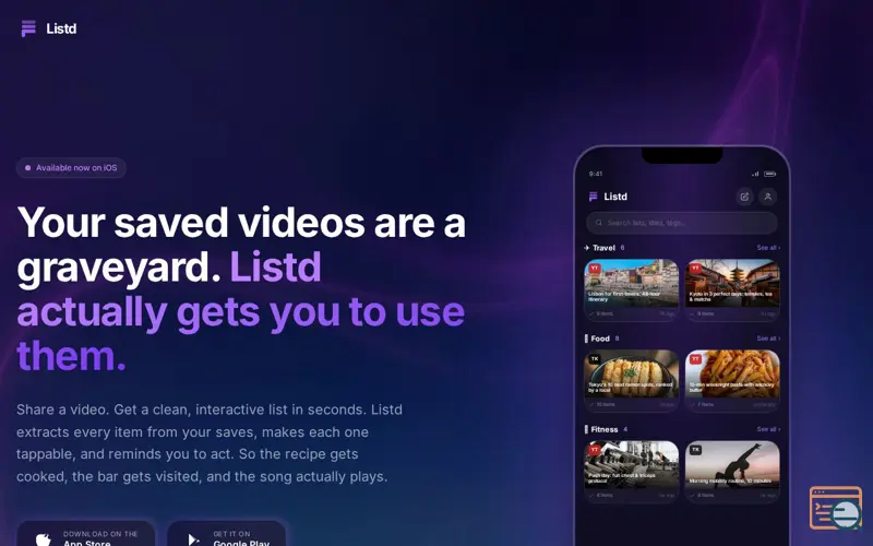 Screenshot of Listd
