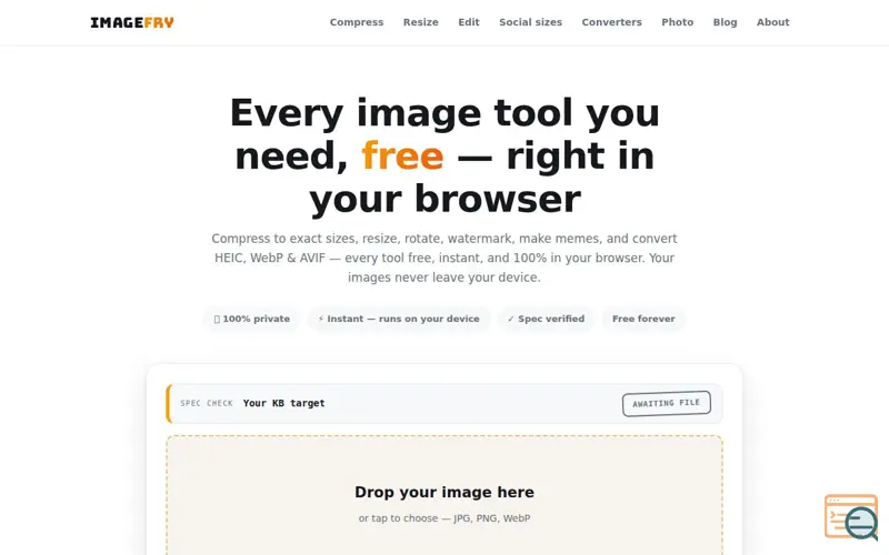 Screenshot of ImageFry