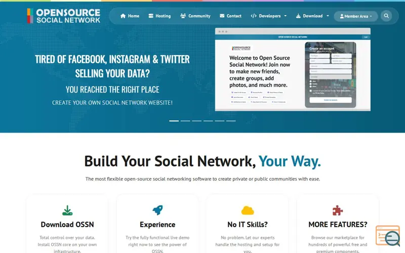 Screenshot of Open Source Social Network (OSSN)