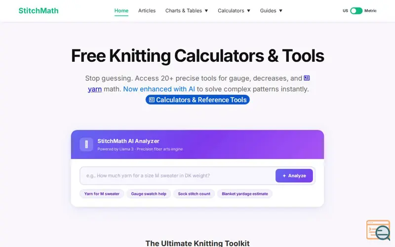 Screenshot of StitchMath