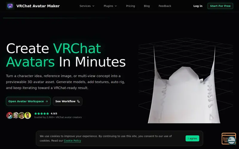 Screenshot of VRChat Avatar Maker