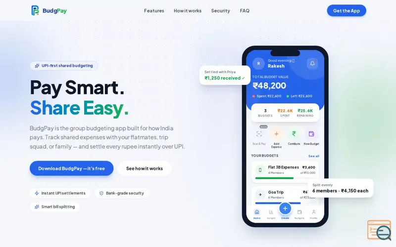 Screenshot of BudgPay