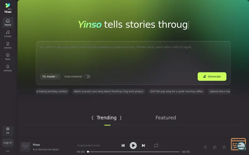 Screenshot of YinsoAI