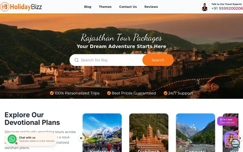 Screenshot of HolidayBizz AI Trip Planner
