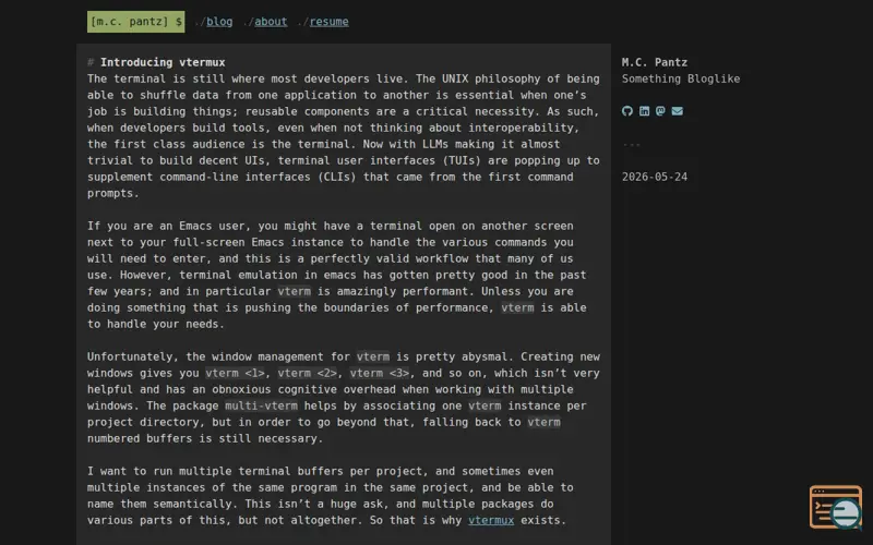 Screenshot of vtermux