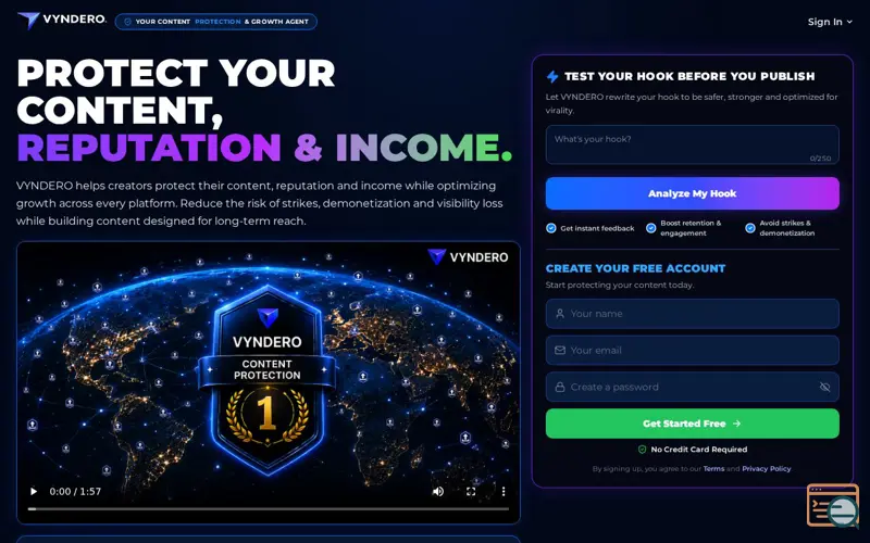 Screenshot of VYNDERO