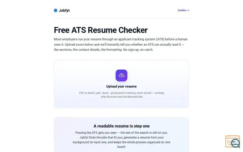 Screenshot of Jobfyt