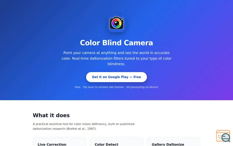 Screenshot of Color Blind Camera
