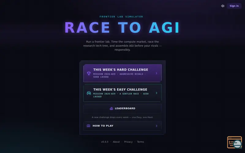 Screenshot of Race to AGI