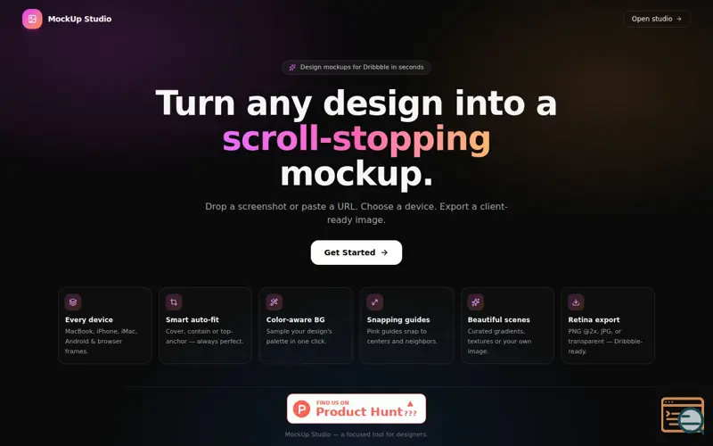 Screenshot of MockUp Studio - Design mockup generator