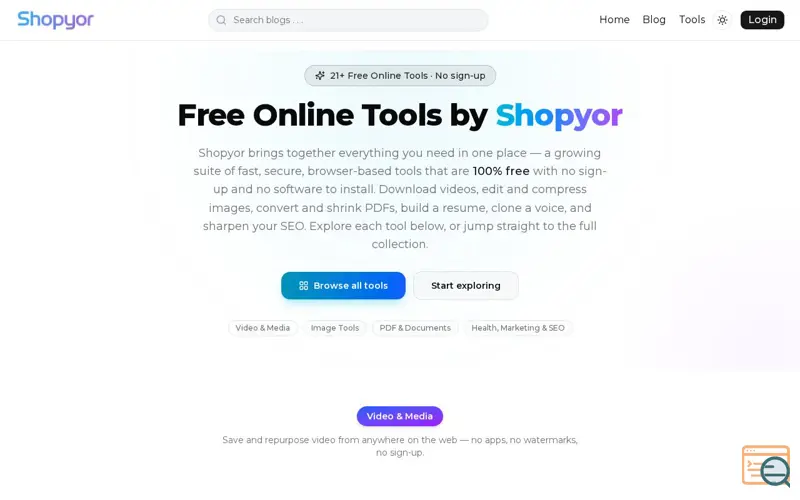 Screenshot of Shopyor