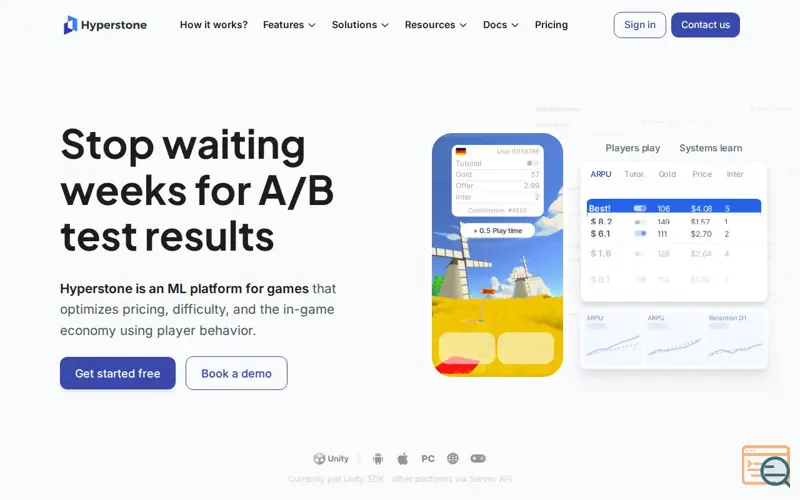 Screenshot of Hyperstone | Optimization platform for games, a launch using Astana Hub
