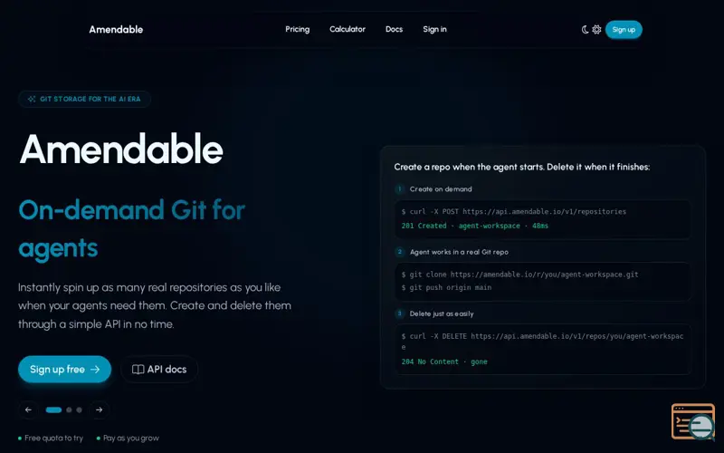 Screenshot of Amendable