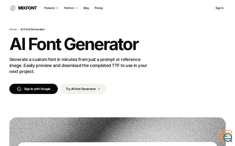 Screenshot of AI Font Generator