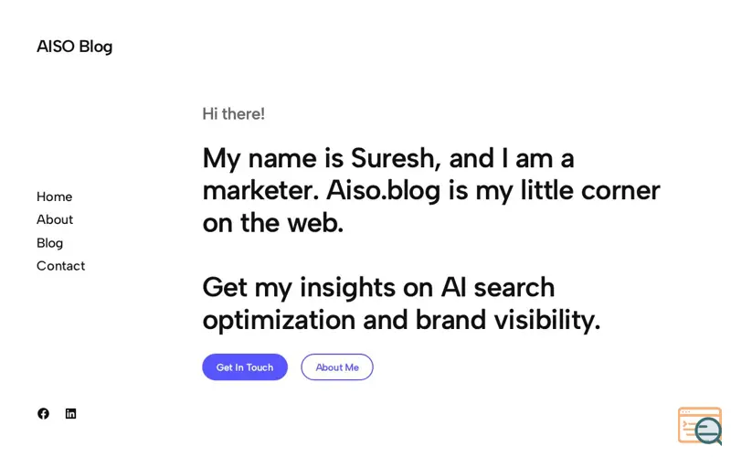 Screenshot of AISO Blog