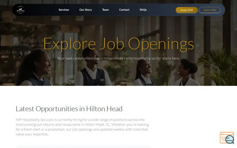 Screenshot of Best Job Openings in Hilton Head