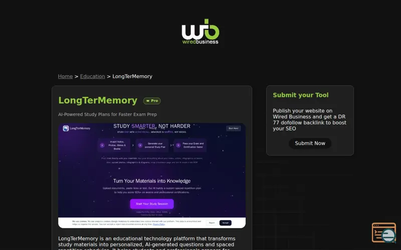 Screenshot of Wired