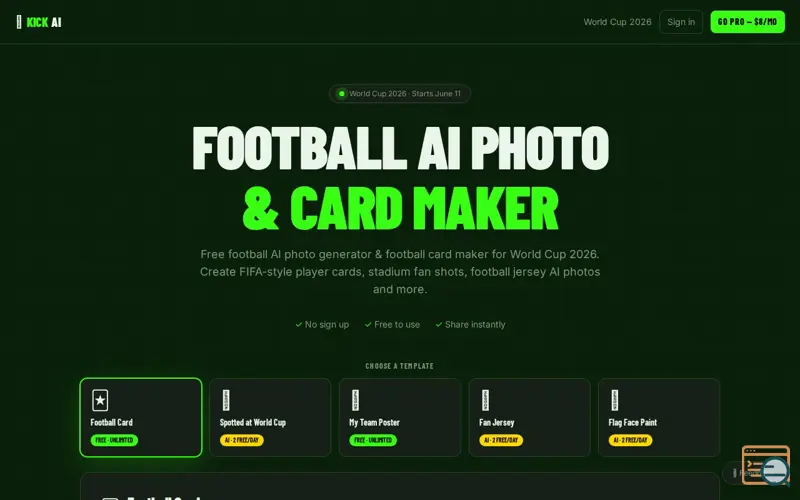 Screenshot of KickAI