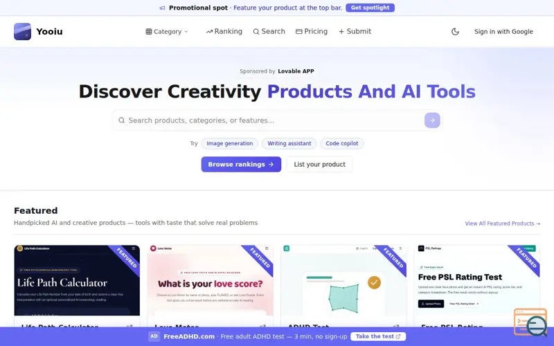 Screenshot of Yooiu