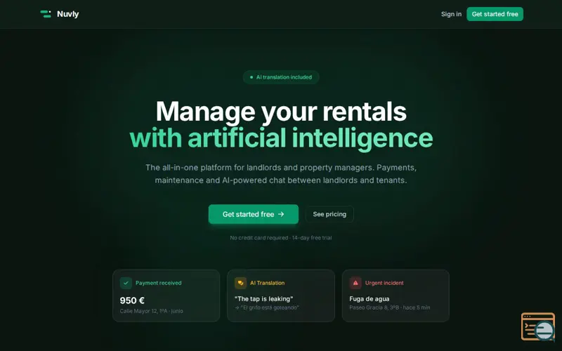 Screenshot of Nuvly