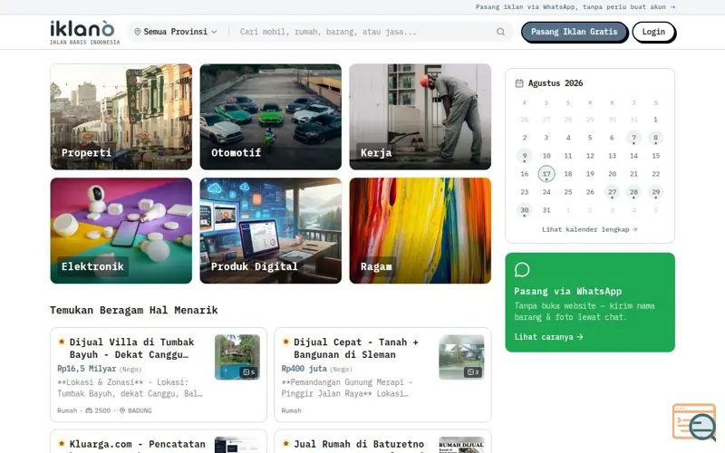Screenshot of Iklano.com