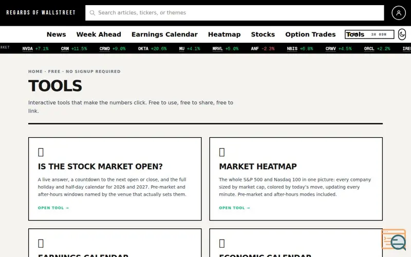 Screenshot of Free Investing Tools