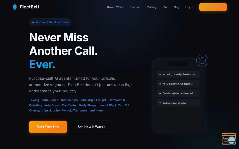 Screenshot of FleetBell