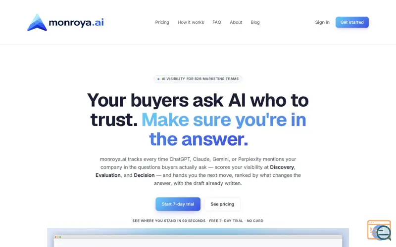 Screenshot of Monroya.ai