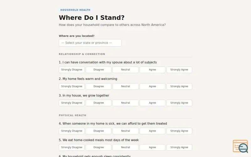 Screenshot of Where do I stand?