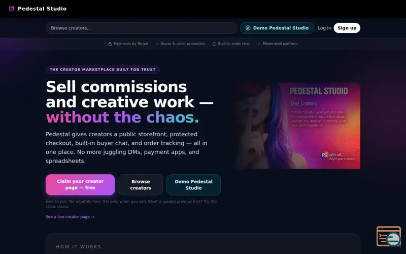 Screenshot of Pedestal Studio